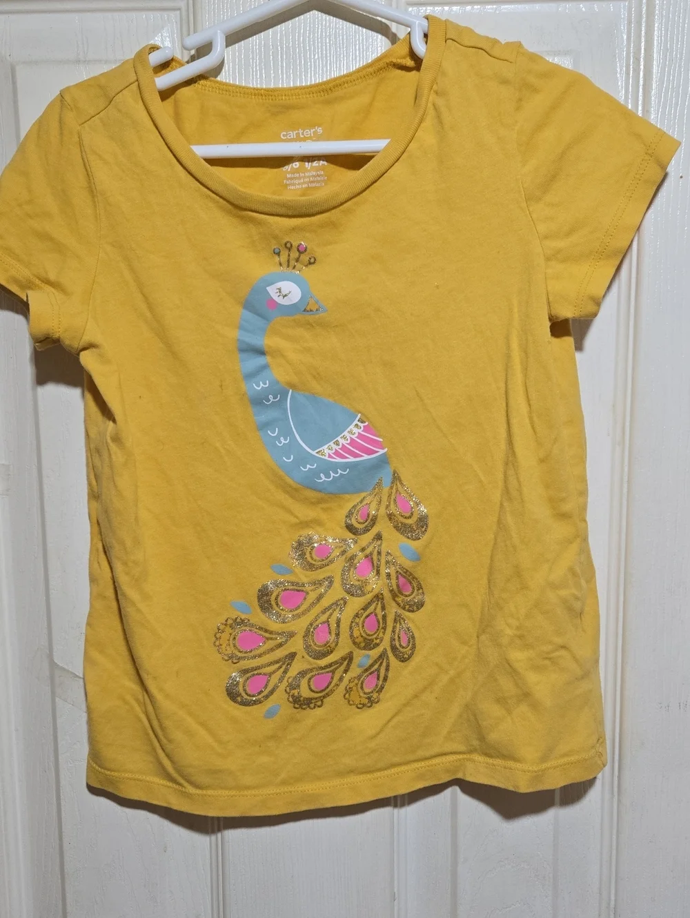Carter's Girls' Yellow Peacock Graphic Tee